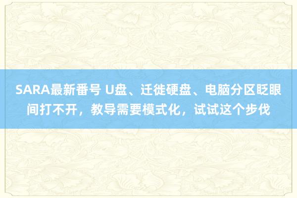 SARA最新番号 U盘、迁徙硬盘、电脑分区眨眼间打不开，教导需要模式化，试试这个步伐