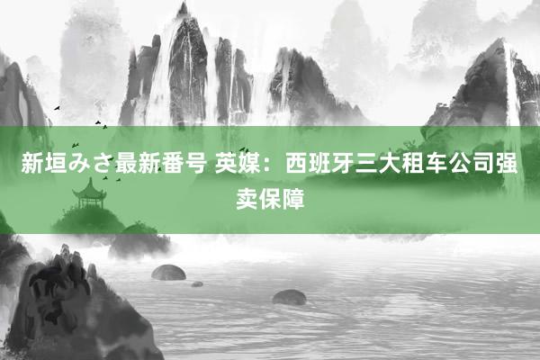 新垣みさ最新番号 英媒：西班牙三大租车公司强卖保障