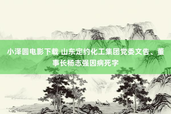 小泽圆电影下载 山东定约化工集团党委文告、董事长杨志强因病死字