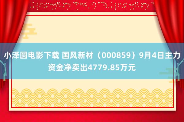 小泽圆电影下载 国风新材（000859）9月4日主力资金净卖出4779.85万元