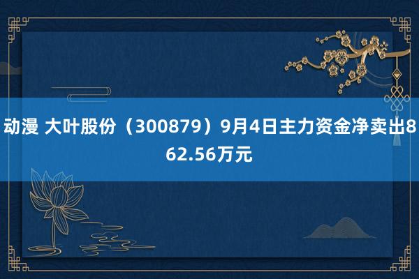 动漫 大叶股份（300879）9月4日主力资金净卖出862.56万元