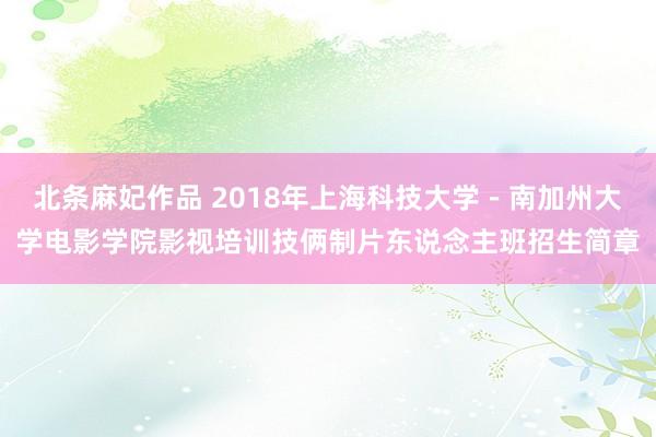 北条麻妃作品 2018年上海科技大学－南加州大学电影学院影视培训技俩制片东说念主班招生简章