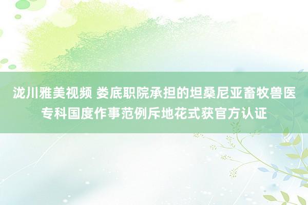 泷川雅美视频 娄底职院承担的坦桑尼亚畜牧兽医专科国度作事范例斥地花式获官方认证